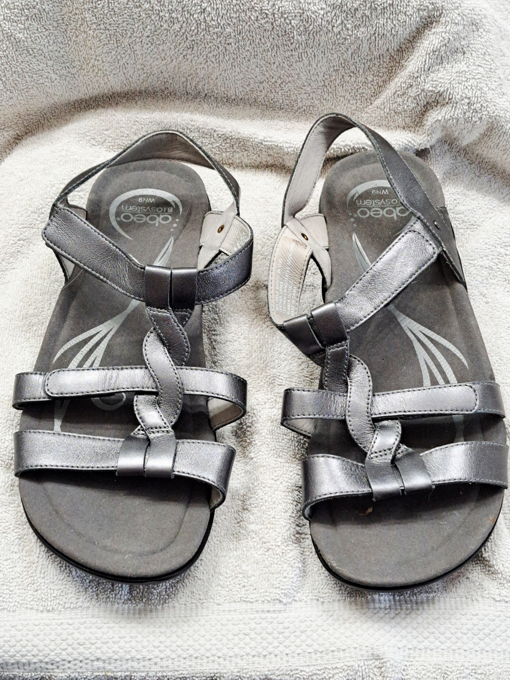 Abeo Luxury Comfort Metallic Silver Strappy Sandals